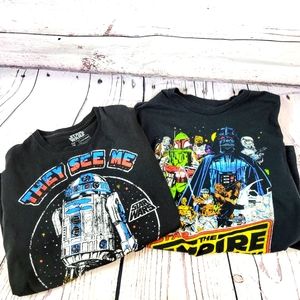 Pair Star Wars Tshirts R2D2 & Empire Strikes Back